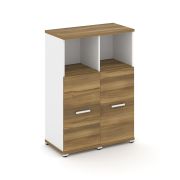 Concept Шкаф 2 узкие секции, 3 ниши CN.STU-323 W Дуб Винченцо/Белый Бриллиант/Металл Белый 836*420*1
