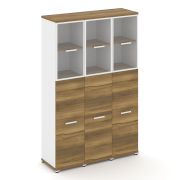 Concept Шкаф 3 узкие секции, 5 ниш CN.STU-535 RPW W Дуб Винченцо/Белый Бриллиант/Металл Белый/Прозра