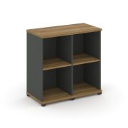 Concept Стеллаж 2 узкие секции, 2 ниши CN.STU-220 Дуб Винченцо/Белый Бриллиант/Металл Белый 836*420*