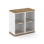 Concept Шкаф 2 узкие секции, 2 ниши CN.STU-223 RPW W Дуб Винченцо/Белый Бриллиант/Металл Белый/Прозр
