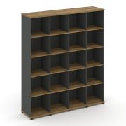 Concept Стеллаж 4 узкие секции, 5 ниш CN.STU-540 Дуб Винченцо/Белый Бриллиант/Металл Белый 1668*420*