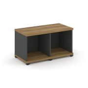 Concept Стеллаж 2 узкие секции, 1 ниша CN.STU-120 Дуб Винченцо/Белый Бриллиант/Металл Белый 836*420*