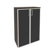 Onix Шкаф средний широкий O.ST-2.4 R black Денвер Светлый/Стекло Black 800*420*1207