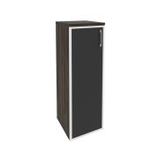 Onix Шкаф средний узкий левый O.SU-2.4 R (L) black Денвер Светлый/Стекло Black 400*420*1207