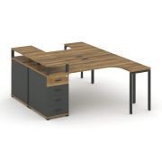 Concept Рабочая станция CN.DSA-405 W Дуб Винченцо/Белый Бриллиант/Металл Белый 1800*1180*917