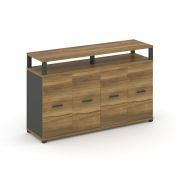 Concept Распаш. шкаф опорный/приставной с верх. горизонтом CN.SOPR-006 W Дуб Винченцо/Белый Бриллиа