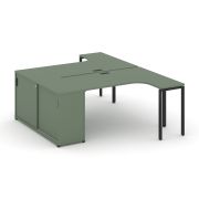 Concept Рабочая станция с опорным шкафом-купе CN.DSA-218 B Кобо/Металл Черный 2000*1480*750
