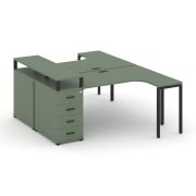 Concept Рабочая станция CN.DSA-406 B Кобо/Металл Черный 2000*1180*917