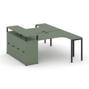 Concept Рабочая станция с опорным распаш. шкафом с верх. горизонтом CN.DSA-211 B Кобо/Металл Черный