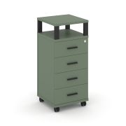 Concept Тумба мобильная 4 ящ. с надставкой CN.TUM-006 B Кобо/Металл Черный 420*420*949