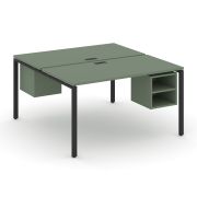 Concept Рабочая станция 2 сторонняя с подвесными тумбами на 2 места CN.DRS-108 Кобо/Металл Черный 15