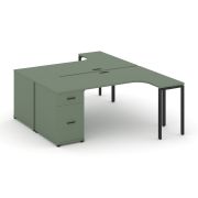 Concept Рабочая станция CN.DSA-404 B Кобо/Металл Черный 2000*1180*750