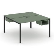 Concept Рабочая станция 2 сторонняя с подвесными тумбами на 2 места CN.DRS-103 Кобо/Металл Черный 13