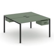 Concept Рабочая станция 2 сторонняя с подвесными тумбами на 2 места CN.DRS-112 B Кобо/Металл Черный