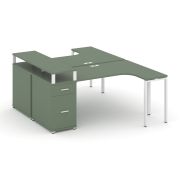 Concept Рабочая станция CN.DSA-407 W Кобо/Металл Белый 1800*1180*917