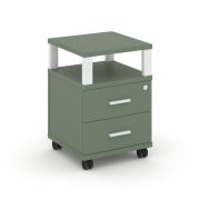 Concept Тумба мобильная 2 ящ. с надставкой CN.TUM-002 W Кобо/Металл Белый 420*420*615