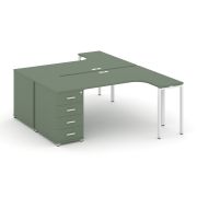 Concept Рабочая станция CN.DSA-401 W Кобо/Металл Белый 1800*1180*750