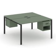 Concept Рабочая станция 2 сторонняя с подвесными тумбами на 2 места CN.DRS-120 B Кобо/Металл Черный