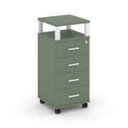 Concept Тумба мобильная 4 ящ. с надставкой CN.TUM-006 W Кобо/Металл Белый 420*420*949