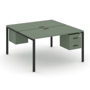 Concept Рабочая станция 2 сторонняя с подвесными тумбами на 2 места CN.DRS-115 B Кобо/Металл Черный