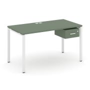 Concept Стол рабочий с подвесной тумбой с одним ящ. CN.SP-112 W Кобо/Металл Белый 1580*720*750