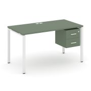 Concept Стол рабочий с подвесной тумбой с 2 ящ. CN.SP-115 W Кобо/Металл Белый 1380*720*750