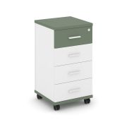 Concept Тумба мобильная 4 ящ. CN.TUM-005 W Кобо/Белый Бриллиант/Металл Белый 420*420*782