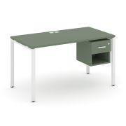 Concept Стол рабочий с подвесной тумбой 1 открытой нишей и одним ящ. CN.SP-120 W Кобо/Металл Белый 1
