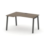 Style Project Стол рабочий эргоном. SN-5A.SPA-012(L) Дуб Наварра/Металл Белый 1580*700/980*750