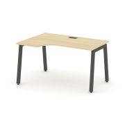 Style Project Стол рабочий эргоном. SN-5A.SPA-021(L) Тиквуд Светлый/Металл Антрацит 1380*800/980*750