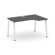 Style Project Стол рабочий эргоном. SN-5A.SPA-001(R) Тиквуд Светлый/Металл Антрацит 1380*600/980*750