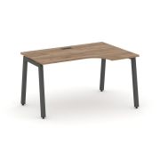 Style Project Стол рабочий эргоном. SN-5A.SPA-011(R) Тиквуд Светлый/Металл Антрацит 1380*700/980*750