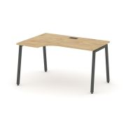 Style Project Стол рабочий эргоном. SN-4A.SPA-001(L) Дуб Табак/Металл Белый 1380*600/980*750