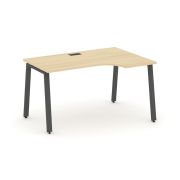 Style Project Стол рабочий эргоном. SN-6A.SPA-002(R) Акация Лорка/Металл Белый 1580*600/980*750