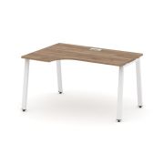 Style Project Стол рабочий эргоном. SN-6A.SPA-022(L) Вяз Благородный/Металл Белый 1580*800/980*750