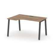 Style Project Стол рабочий эргоном. SN-6A.SPA-011(L) Дуб Наварра/Металл Антрацит 1380*700/980*750