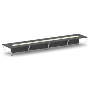 Steel Meet Стол переговорный прямоугольный MMK-PR.B.SP-24 Белый Бриллиант/Графит Глянец/Нержавеющая