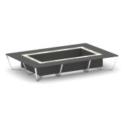 Steel Meet Стол переговорный прямоугольный MMK-PR.B.SP-20K Белый Бриллиант/Графит Глянец/Нержавеющая