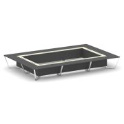 Steel Meet Стол переговорный прямоугольный MMK-PR.B.SP-26K2 Белый Бриллиант/Графит Глянец/Нержавеюща