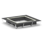 Steel Meet Стол переговорный квадратный MMK-PR.B.SP-24K Белый Бриллиант/Графит Глянец/Нержавеющая Ст