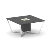 Steel Meet Стол переговорный квадратный MMK-PR.B.SP-08 Белый Бриллиант/Графит Глянец/Нержавеющая Ста