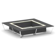 Steel Meet Стол переговорный квадратный MMK-PR.B.SP-20K2 Белый Бриллиант/Графит Глянец/Нержавеющая С