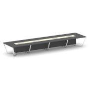 Steel Meet Стол переговорный прямоугольный MMK-PR.B.SP-20 Белый Бриллиант/Графит Глянец/Нержавеющая