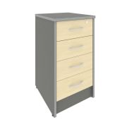 Riva Тумба приставная с фолдингом (4 ящика, с замком) А.ТП-4F-S Белый 412*450*750