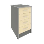 Riva Тумба приставная с фолдингом (4 ящика, с замком) А.ТП-4.1F-S Белый 412*600*750