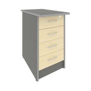 Riva Тумба приставная с фолдингом (4 ящика, с замком) А.ТП-4.2F-S Белый 412*720*750