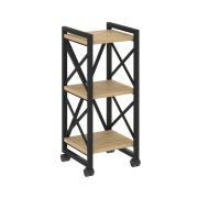 Loft Стеллаж на колесных опорах-3 полки VR.L-MST.K-3.4 Дуб Аттик/Металл Белый 400*400*968