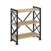 Loft Стеллаж на колесных опорах-3 полки VR.L-MST.K-3.8 Дуб Аттик/Металл Белый 800*400*968