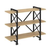 Loft Стеллаж на колесных опорах-3 полки VR.L-MST.K-3.8V Дуб Аттик/Металл Белый 1200*400*968