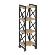 Loft Стеллаж на колесных опорах-4 полки VR.L-MST.K-4.4 Дуб Аттик/Металл Белый 400*400*1334